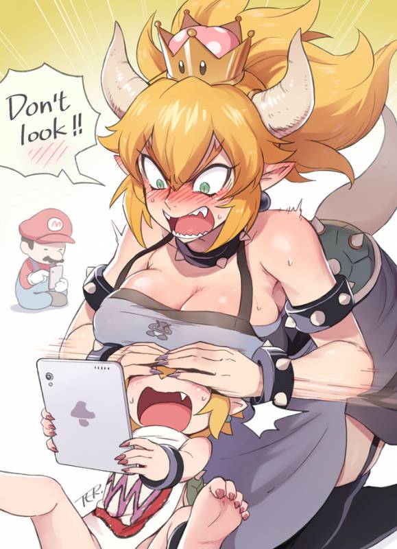 bowsette+bowsette jr.+mario