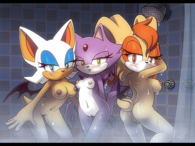 blaze the cat+rouge the bat+vanilla the rabbit