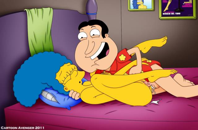 glenn quagmire+marge simpson