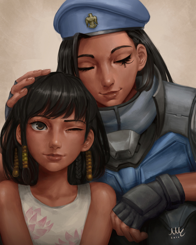 ana (overwatch)+captain amari+pharah (overwatch)