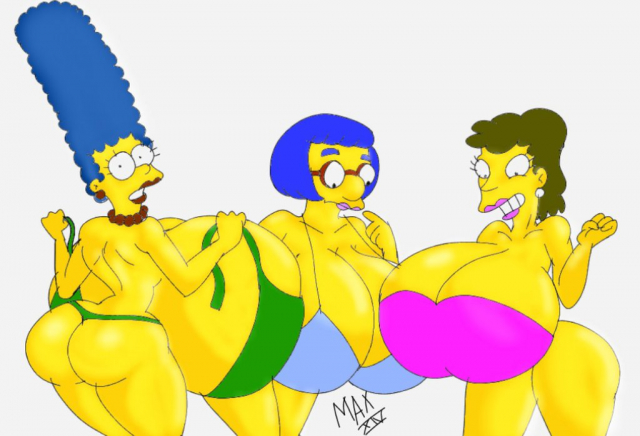 helen lovejoy+luann van houten+marge simpson