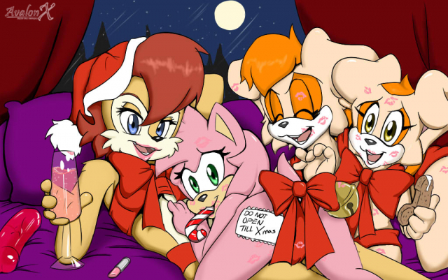 amy rose+cream the rabbit+sally acorn+vanilla the rabbit