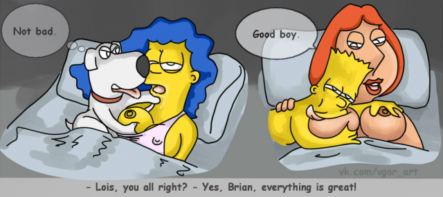 bart simpson+brian griffin+lois griffin+marge simpson