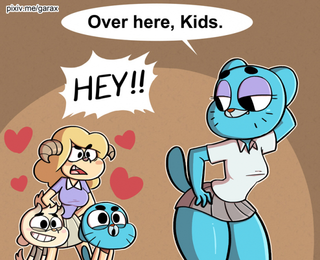 chi chi+chi chi's mom+gumball watterson+nicole watterson